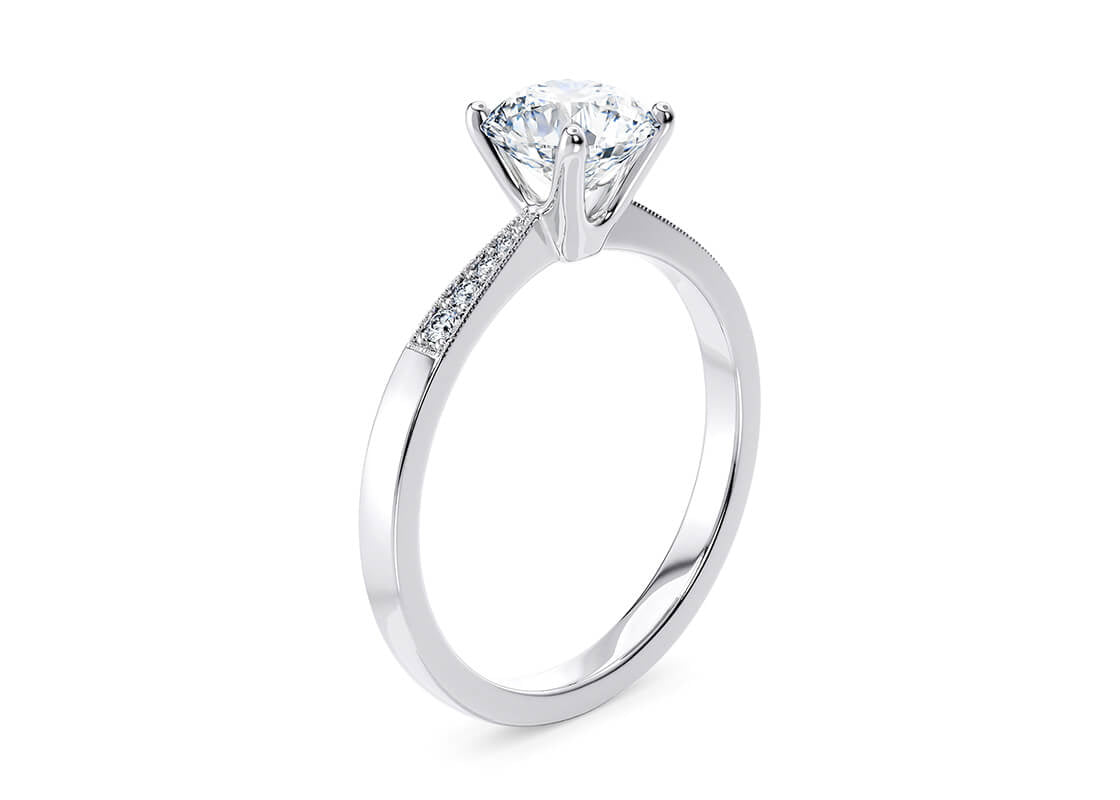 delicacy vintage round cut diamond 18k white gold