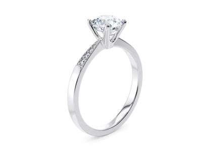 Delicacy Vintage round cut Diamond 18k white gold