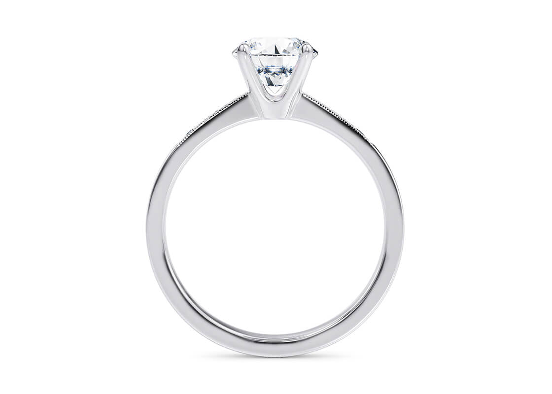 delicacy vintage round cut diamond 18k white gold