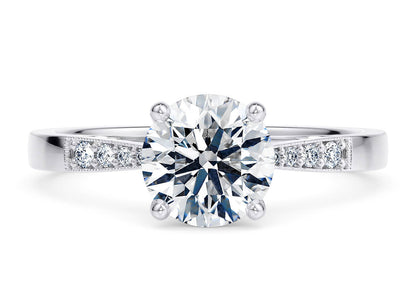 Delicacy Vintage round cut Diamond 18k white gold