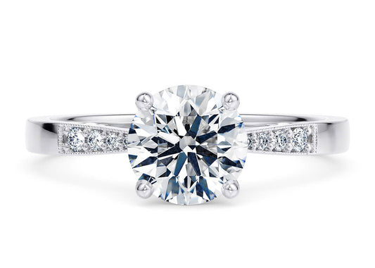 Delicacy Vintage round cut Diamond 18k white gold