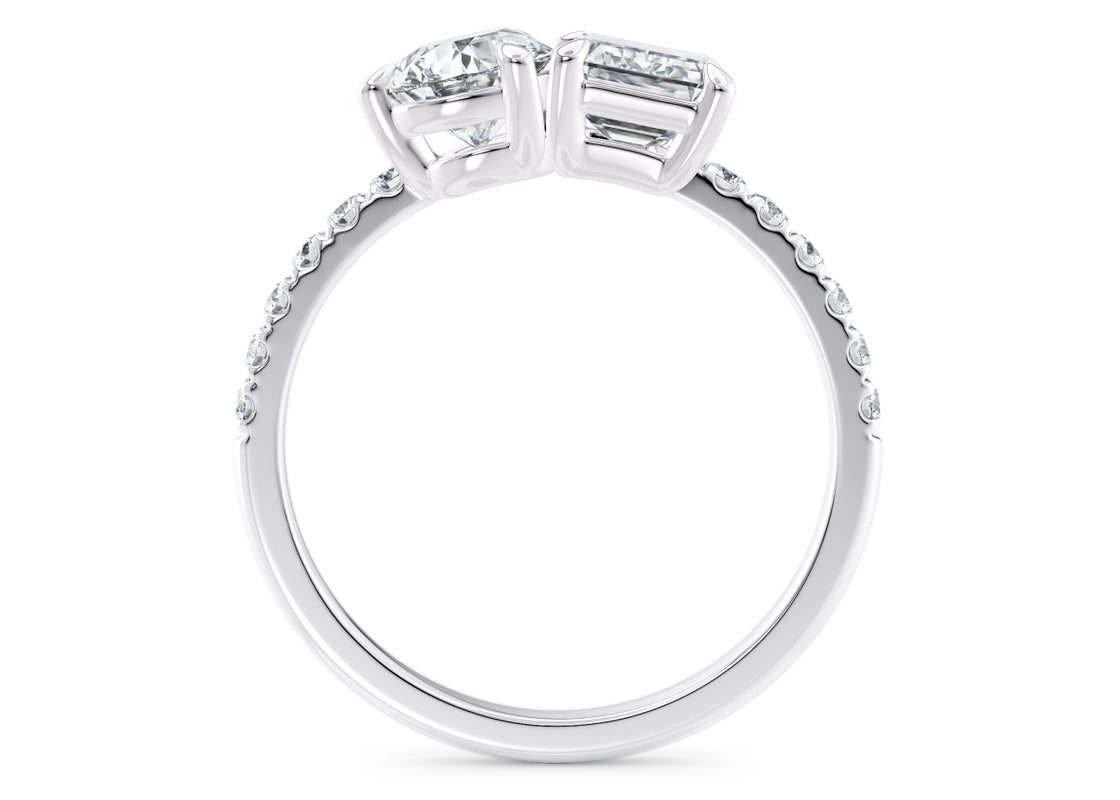 round cut diamond band engagement rings