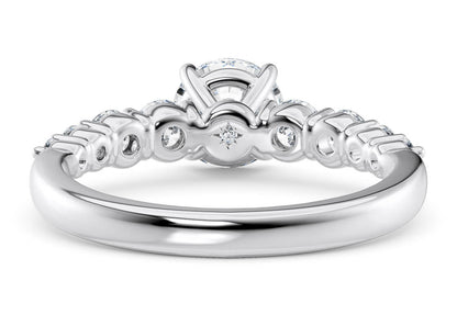 Lyra diamond band round cut Diamond 18k white gold