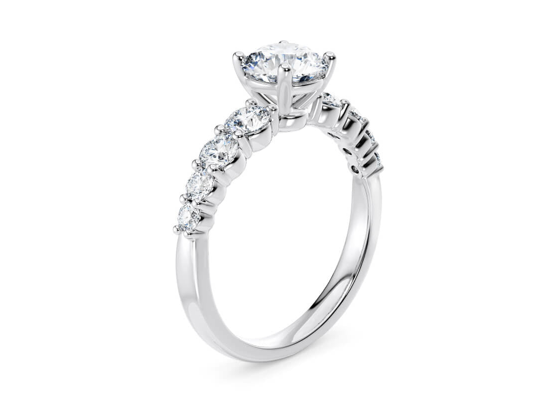 lyra diamond band round cut diamond 18k white gold