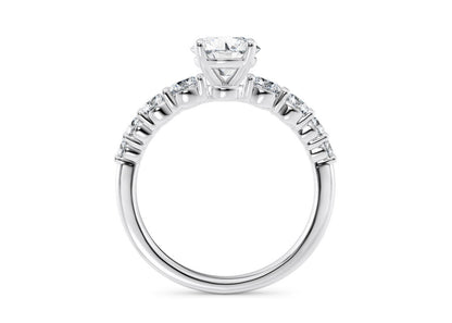 Lyra diamond band round cut Diamond 18k white gold