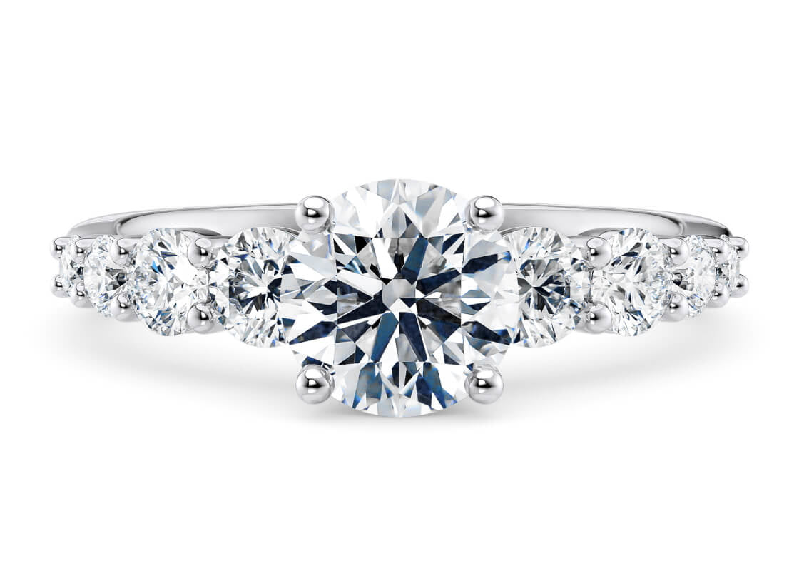 lyra diamond band round cut diamond 18k white gold