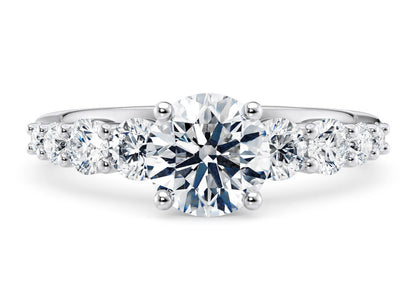 Lyra diamond band round cut Diamond 18k white gold