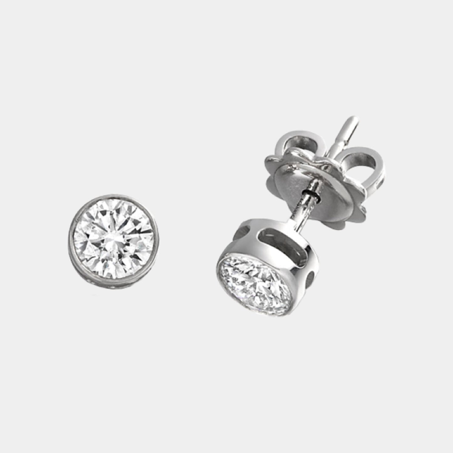 diamond round stud earrings