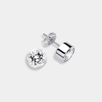 DIAMOND ROUND STUD EARRINGS