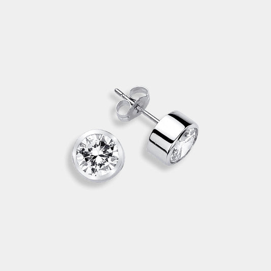 DIAMOND ROUND STUD EARRINGS
