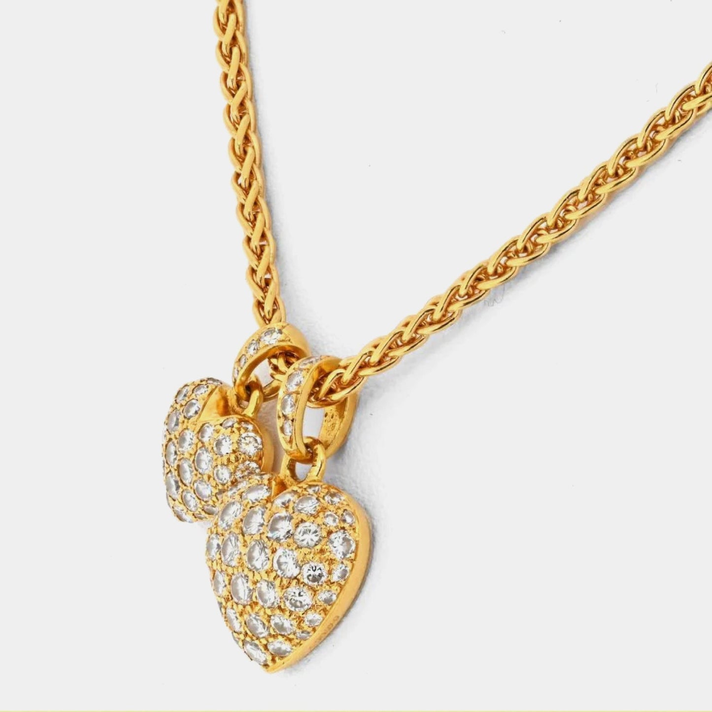 golden heart to heart necklace