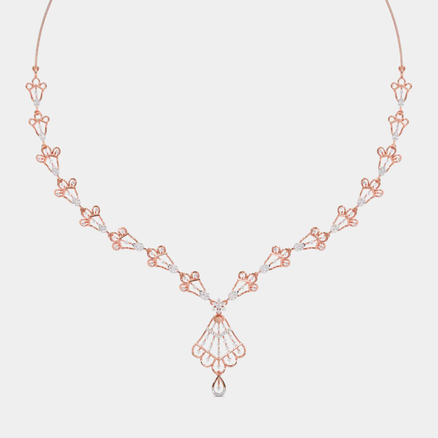 antique rose gold diamond necklace