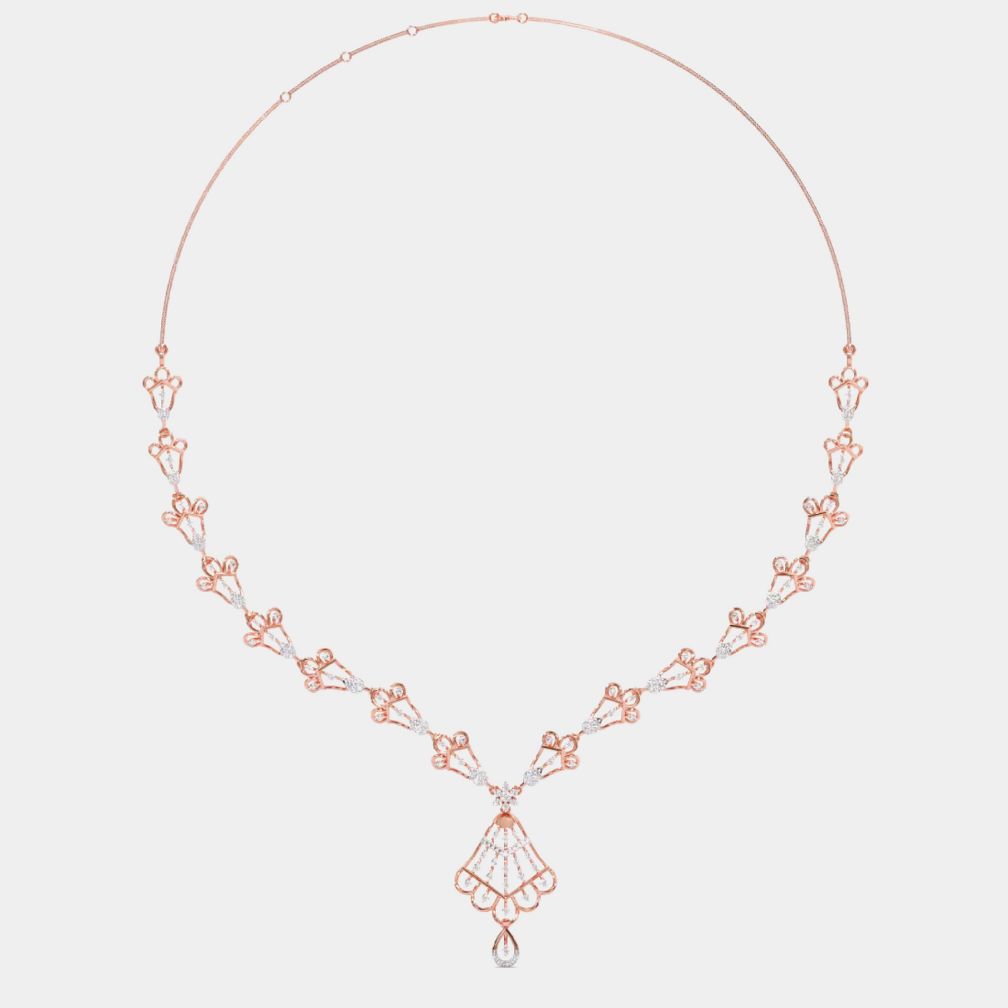 antique rose gold diamond necklace