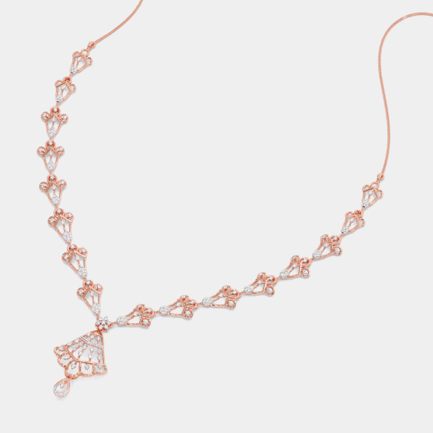 antique rose gold diamond necklace