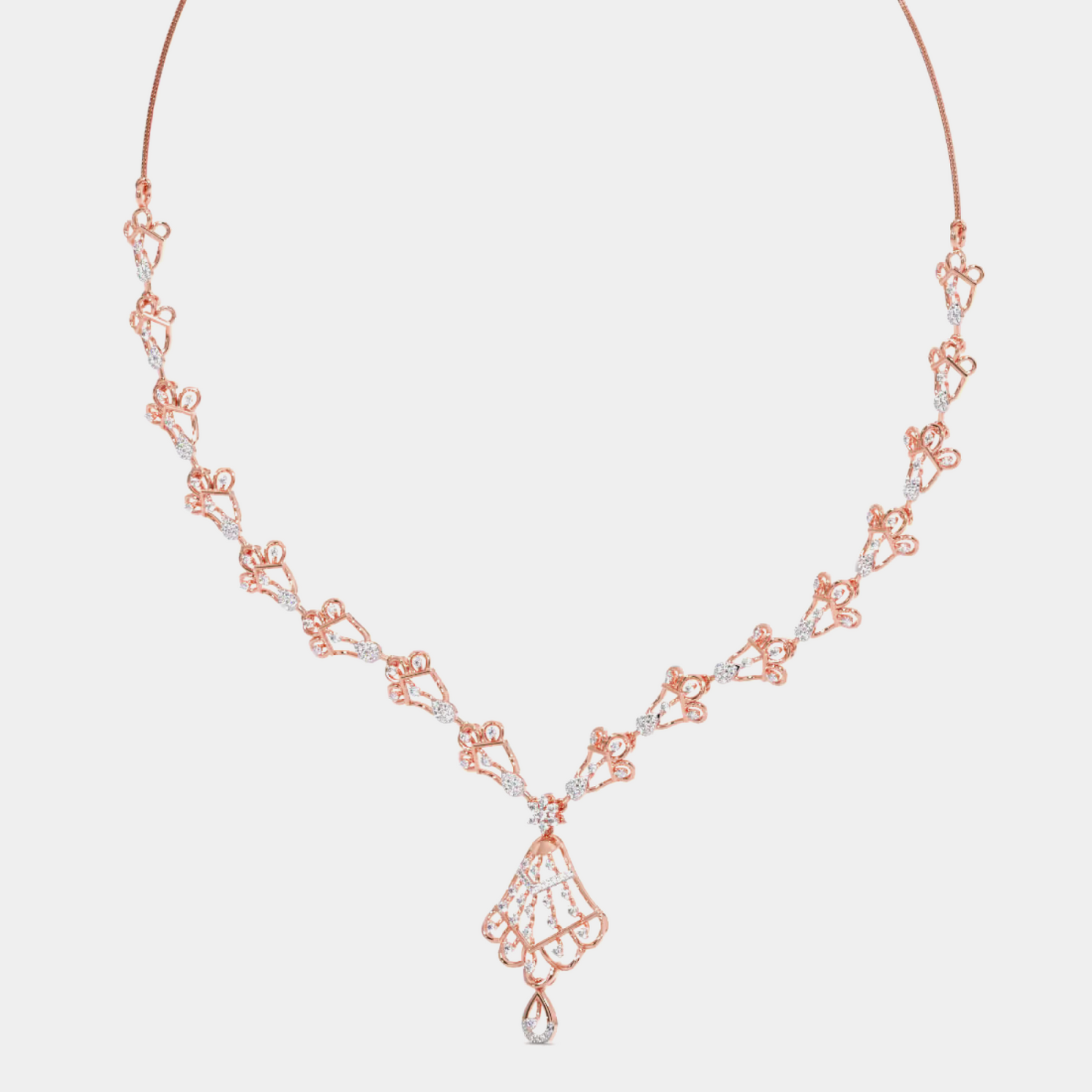 antique rose gold diamond necklace