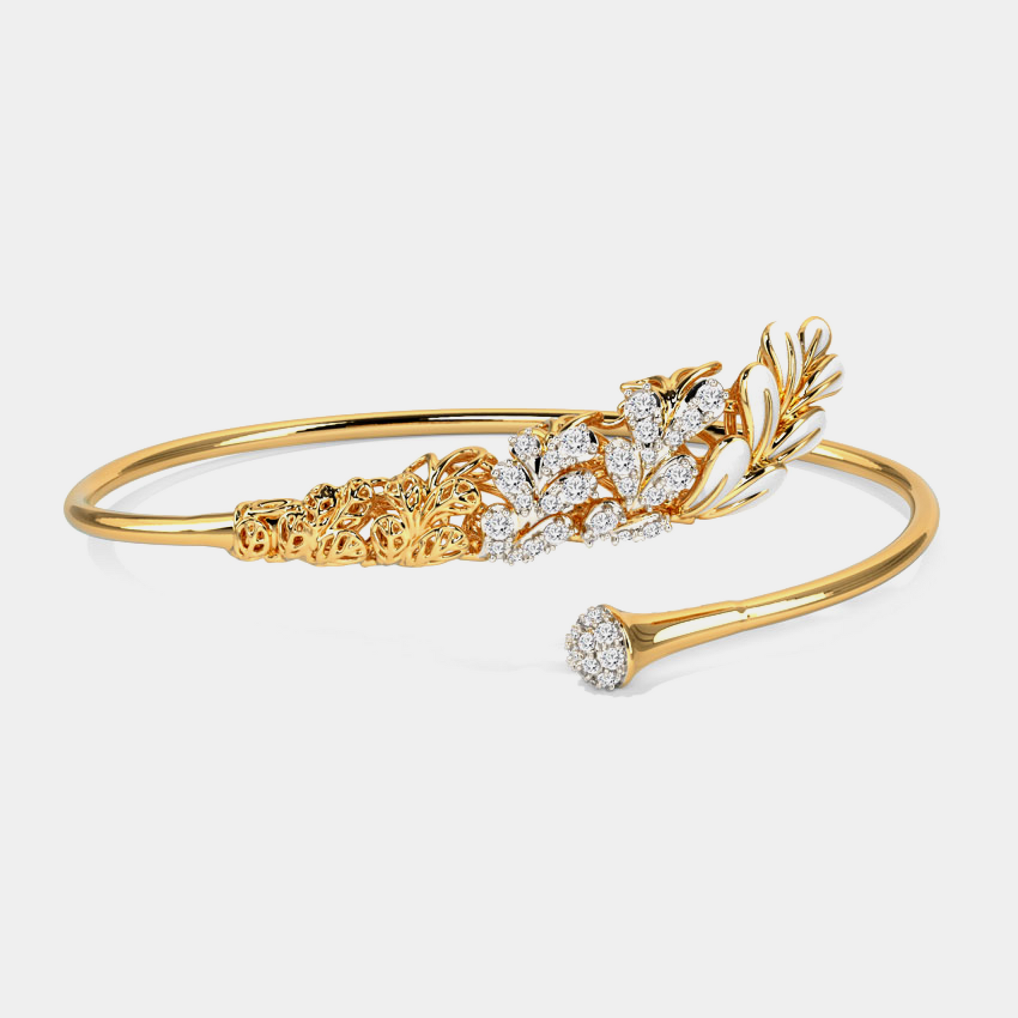 gold & diamond bloom zirconia bracelet for women