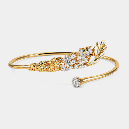 GOLD & DIAMOND BLOOM ZIRCONIA BRACELET FOR WOMEN