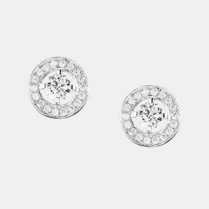 DIAMOND DOUBLE UNEVEN BAR STUD EARRINGS