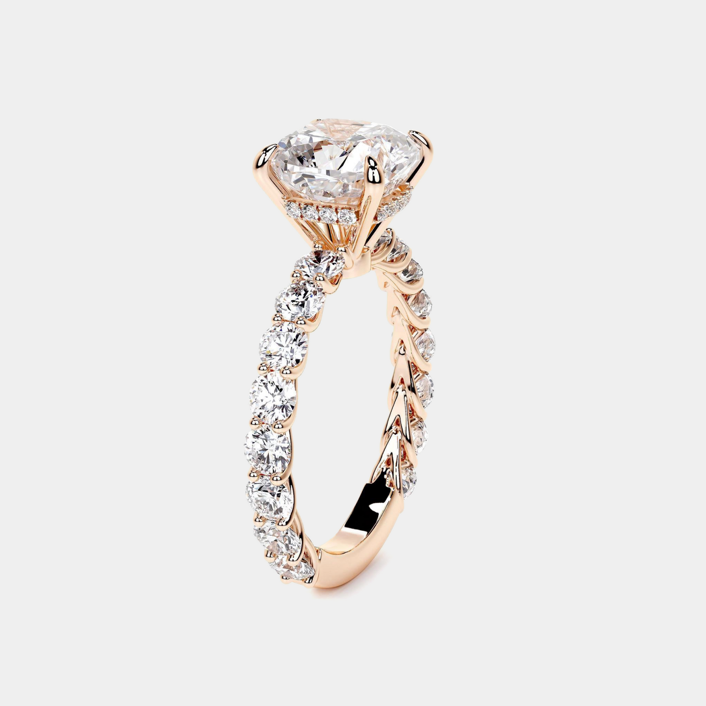18kt yellow gold enchanté side stones diamond ring
