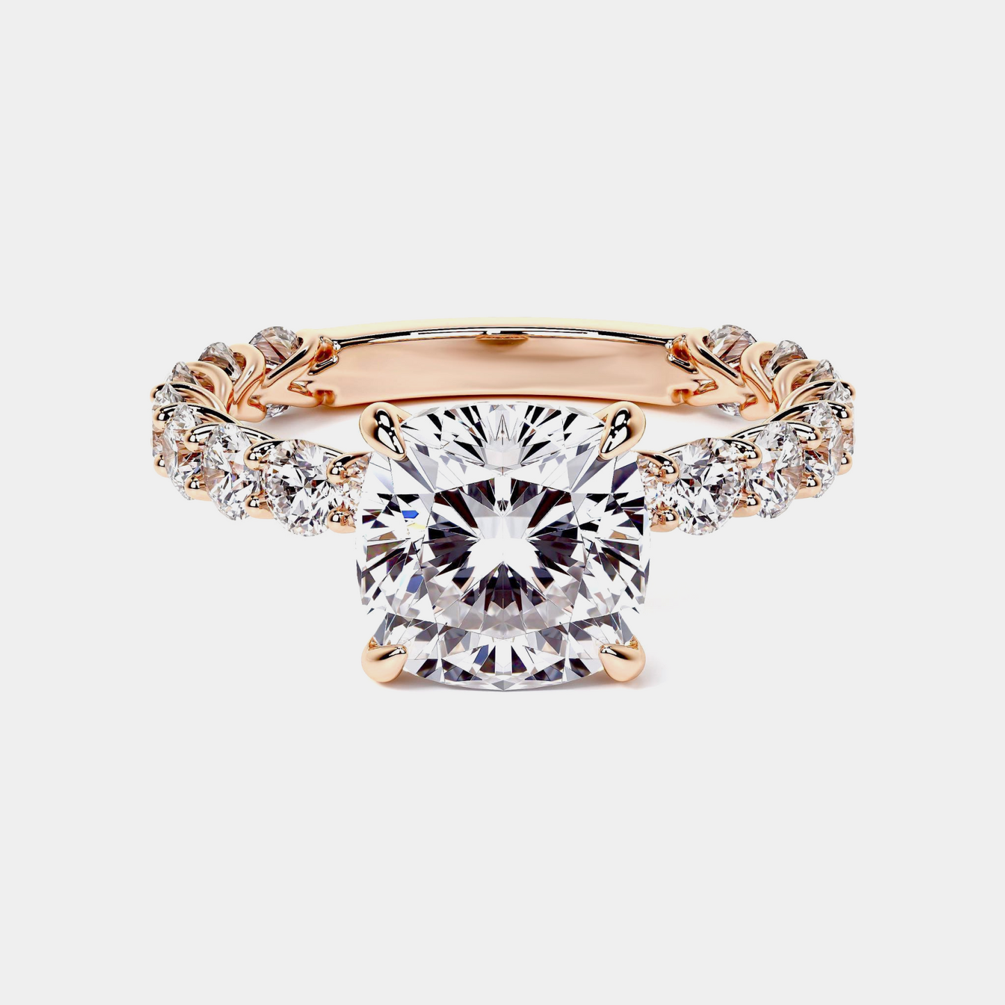 18kt yellow gold enchanté side stones diamond ring