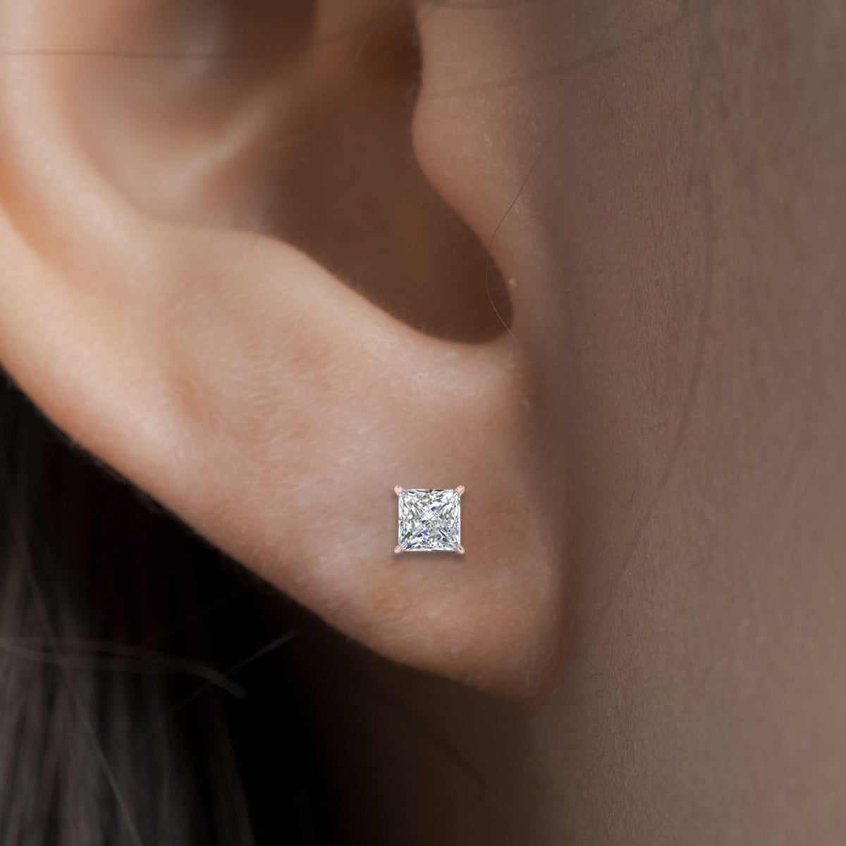 princess diamond earrings stud earrings