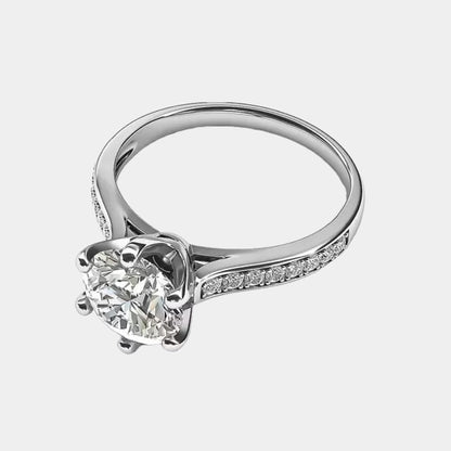 SILVER PLATED CRYSTAL STUDDED RING