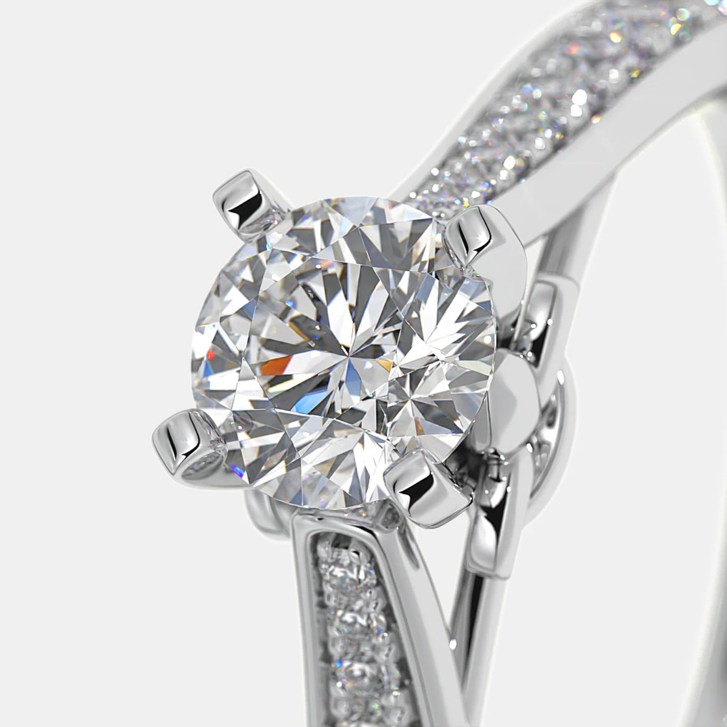 silver plated crystal studded ring
