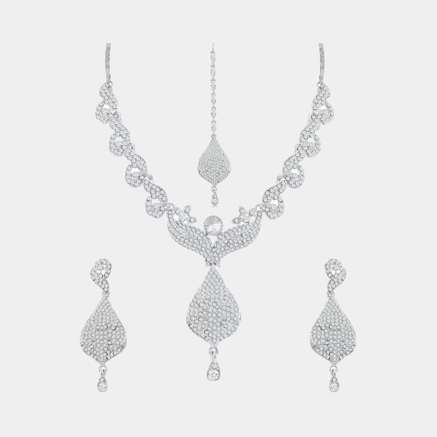 silver diamond necklace for women