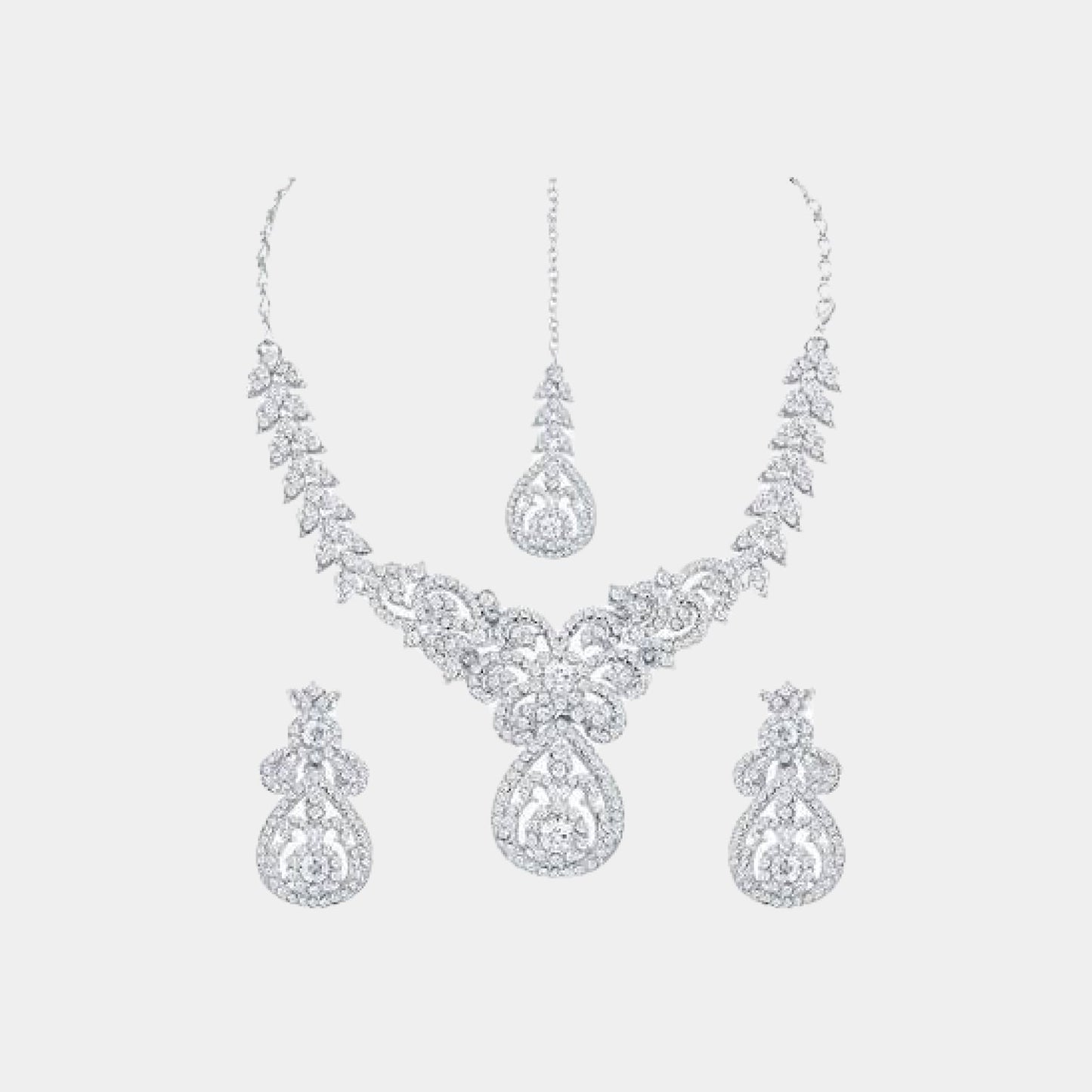 silver diamond necklace for women