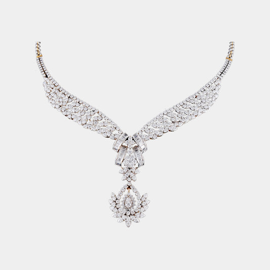 SILVER DIAMOND NECKLACE FOR WOMEN