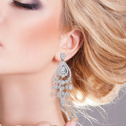 DIAMOND DROP CHANDELIER EARRINGS