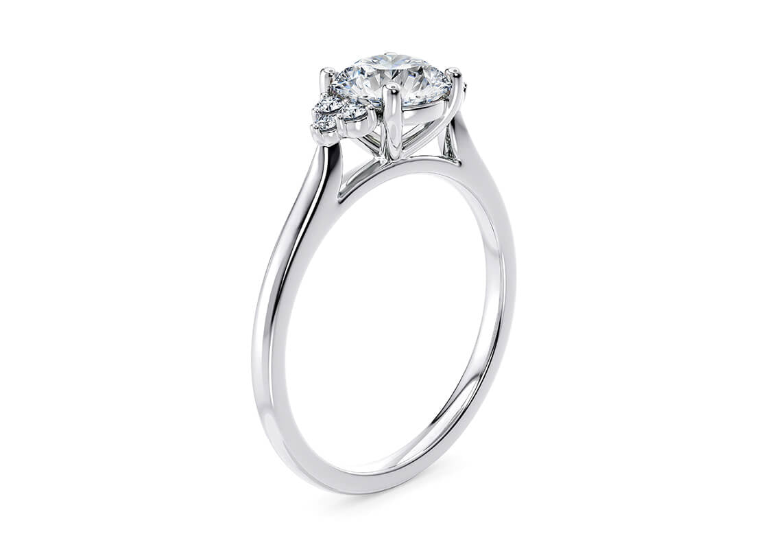 rosa vintage round cut diamond 18k white gold