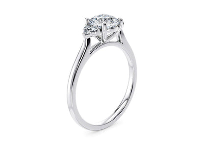 Rosa vintage round cut Diamond 18k white gold