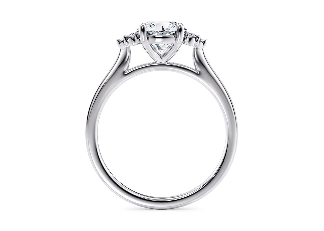 rosa vintage round cut diamond 18k white gold