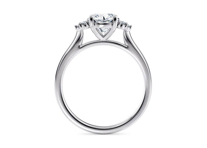Rosa vintage round cut Diamond 18k white gold