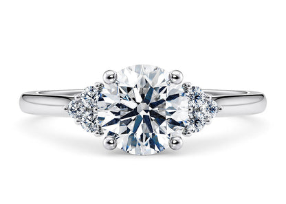 Rosa vintage round cut Diamond 18k white gold